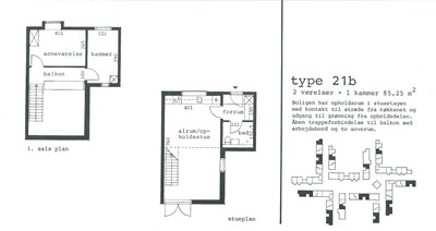3-rums lejlighed i Tinggården II i to plan